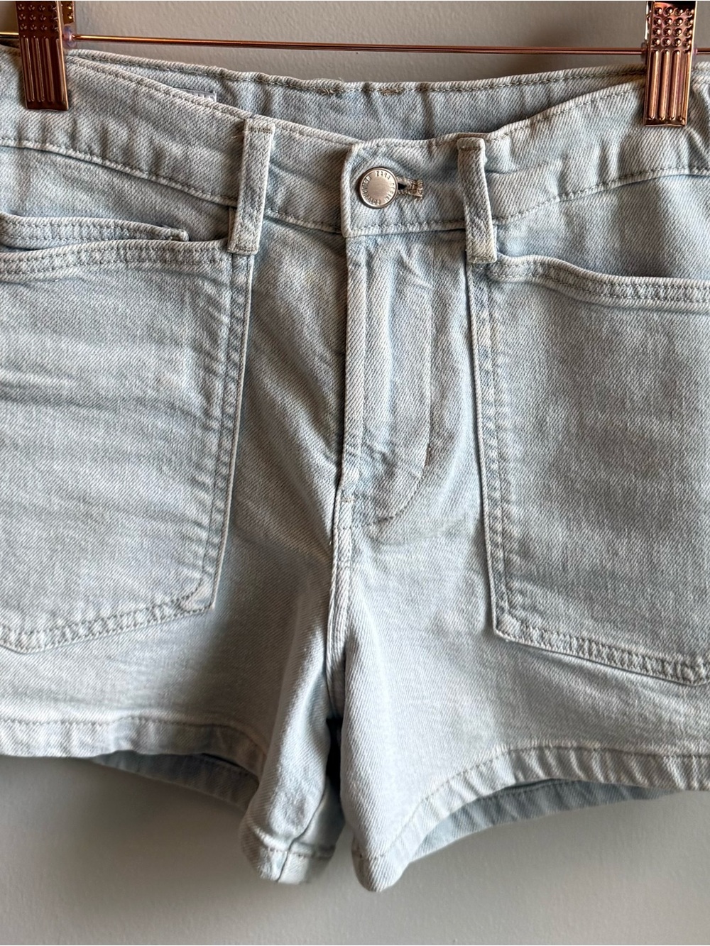 Tween Zara Light Blue High-Rise Denim Shorts Girls Size 13-14 - 4th of July Wear - Picture 3 of 14